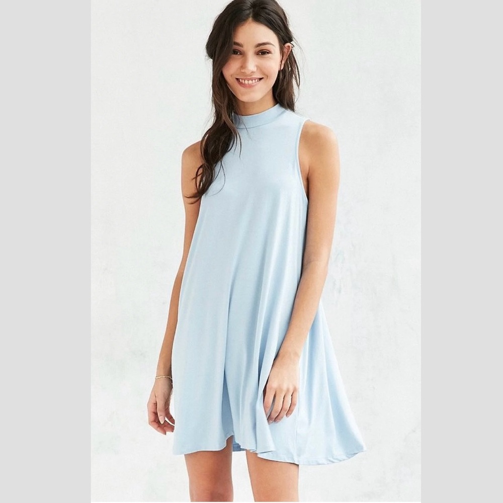 Urban Outfitters Silence + Noise Mock-neck Mini Swing Dress in Blue